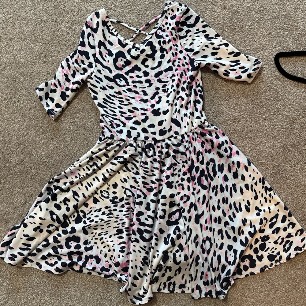DotDotSmile Leopard Print Kids Ballerina Dress, size 8/10